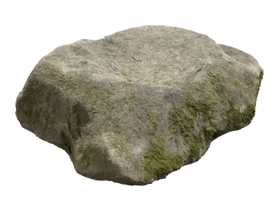  Cool Toned Dipped Mossy Smooth Large Rock Boulder Model 
