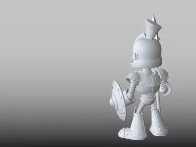 Robot STL  Warrior Figure 3D print model
