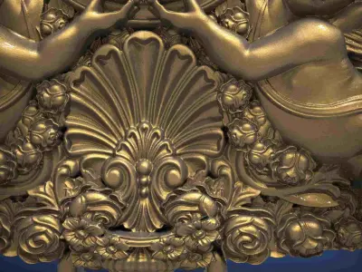 Carved clock for 3D printing and CNC 3D print model 22