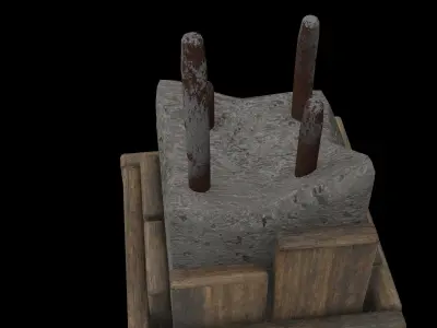broken concrete pillar 3D model