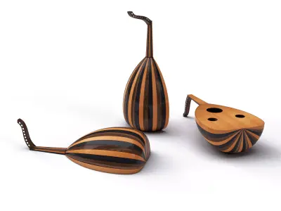 Moroccan lute traditional music culture 3D model