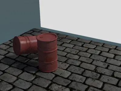 rusty oil barrel  Low-poly 3D model