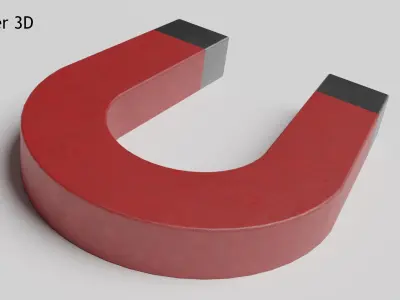 U-Shaped Magnet Low-poly 3D model