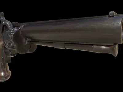 Italian Collier Revolver Low-poly 3D model