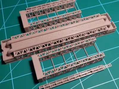 Steam Pipe bridge 1-87 FDM 3D print model