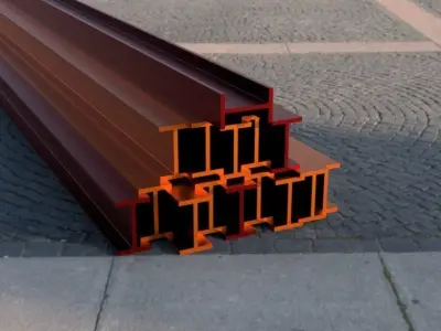 Steel i-beams Free 3D model