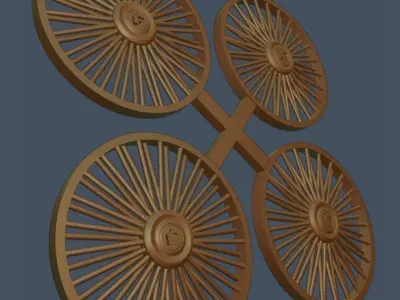 Forgiato wire wheels scale 1-24 1-25 with ring and without ring 3D print model
