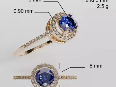 round princess ring 3D print model