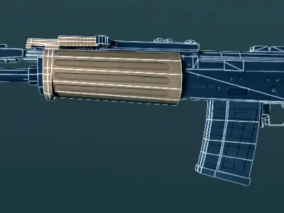 insas lmg gun  Low-poly 3D model