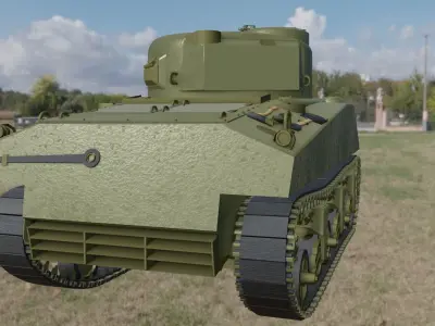 Sherman tank Free 3D model