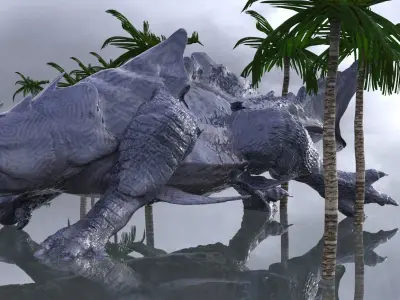 Frigate Ship VS Meg Croc  3D model