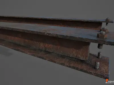 Metal beam Factory Version 001 Low-poly 3D model