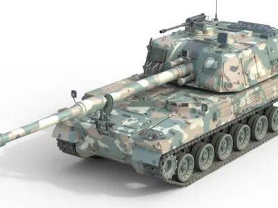 K9 Thunder Howitzer   Low-poly 3D model
