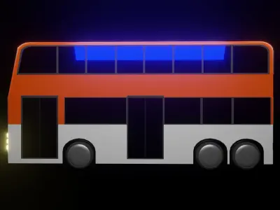 Double Decker Bus Low-poly 3D model