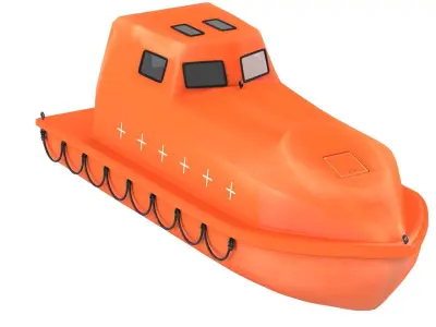 Enclosed Lifeboat Low-poly 3D model