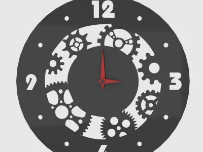 Industrial style watch-clock Low-poly 3D model