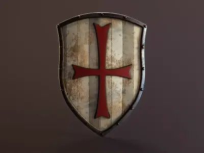 Crusader Shield Low-poly 3D model