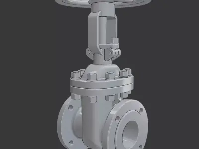 Flanged Gate Valve 3D print model