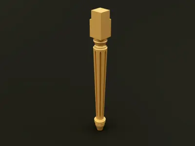 Classic Baroque Style Wooden Chair leg Free 3D model buy