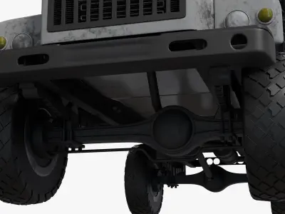 military truck 3D model Textured