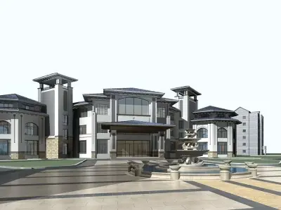 Hotel Building 3D model 54