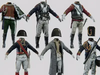 Napoleon Empire Bundle Pack Rigged Low-poly 3D model