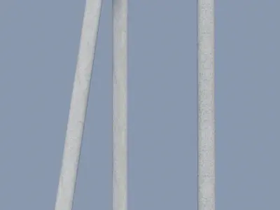 Concrete power pole Low-poly 3D model