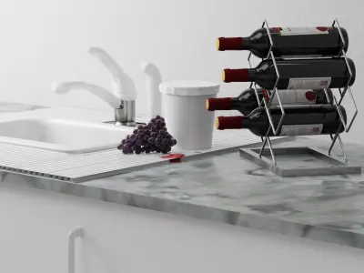 Antique Silver 6-Bottle Wine Rack 3D model