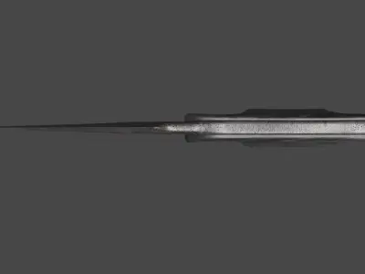 Combat Knife well-worn PBR low-poly game ready Low-poly 3D model