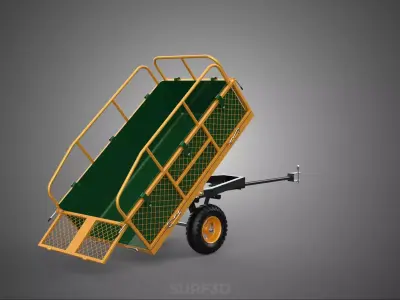 TRAILER TIP CARGO CONSTRUCTION BUILDING SITE MATERIAL TRANSPORT 3D model