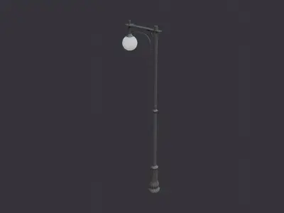 Ornate Vintage Street Lamp Pole Low-poly 3D model