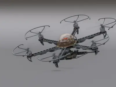 Pack - 9 Futuristic Assault  Recon Aircrafts Low-poly 3D model