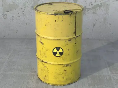 8 Oil Drums PBR 3D model