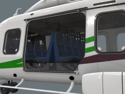 AW189 offshore helicopter real-time 3D model