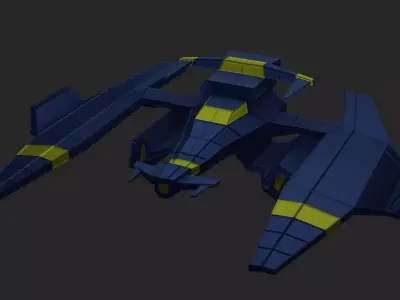 Low poly spaceship Low-poly 3D model