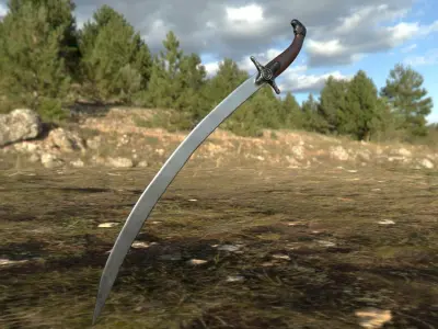 Old saber Low-poly 3D model