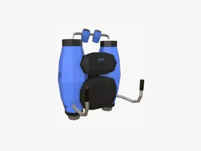 Jetpack Low Poly A03 - SciFi Character Design Low-poly 3D model