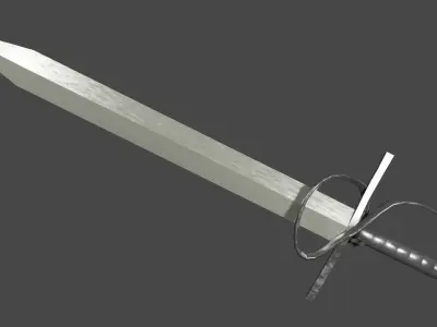 Spatha sword with Flamberge handle Low-poly 3D model