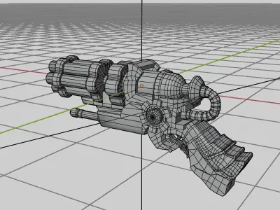 Lowpoly Gun - Two Version Metarial and Realistic Texture  Low-poly 3D model