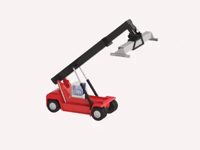 Container Reach Stacker DRT450 Simplified Low-poly 3D model