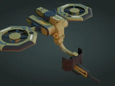 Sci-Fi Drone - Low Poly - Game Ready - PBR Low-poly 3D model buy