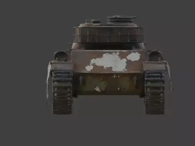 Rusted Iron Giant Abandoned Heavy Tank 3D Model Low-poly 3D model