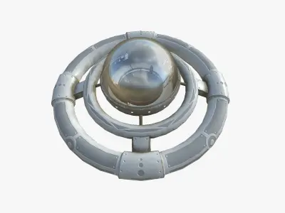 Alien Spaceship UFO E09 Full White - Sci Fi Spacecraft Design Low-poly 3D model