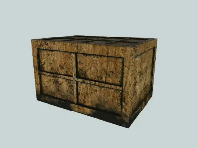 Crate wooden chest 3D model