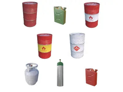 Explosive props Low-poly 3D model