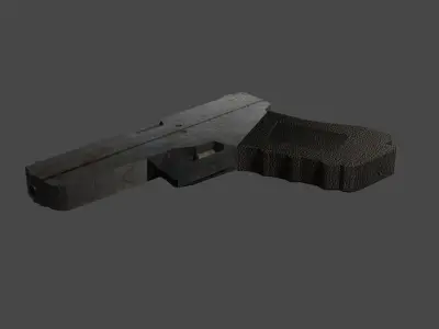 Gun lowpoly Low-poly 3D model