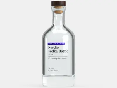 750mL Nordic Glass Vodka Bottle 3D model