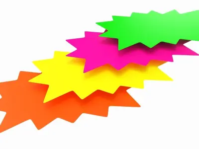 Store sale paper color card set 3D model