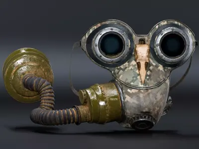 Post Apocalyptic Gas Mask Respirator 3D model