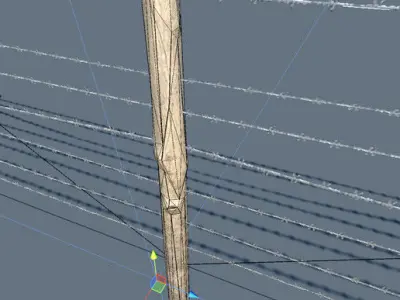 Wire Fence Low-poly 3D model